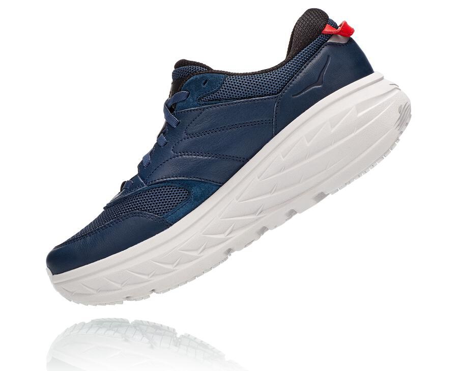 Hoka One One Running Shoes Mens Navy/White - Bondi L - 46358FAPG